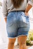 Picture of CURVY GIRL DISTRESSED  DENIM SHORTS HIGH WAIST
